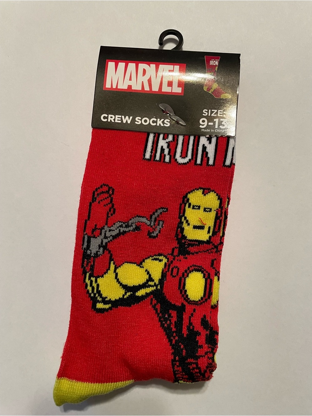 Marvel Iron Man Men's Red Crew Socks Adult Cartoon